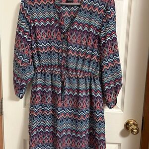 Multicolor Chevron Pattern Dress